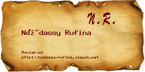 Nádassy Rufina névjegykártya